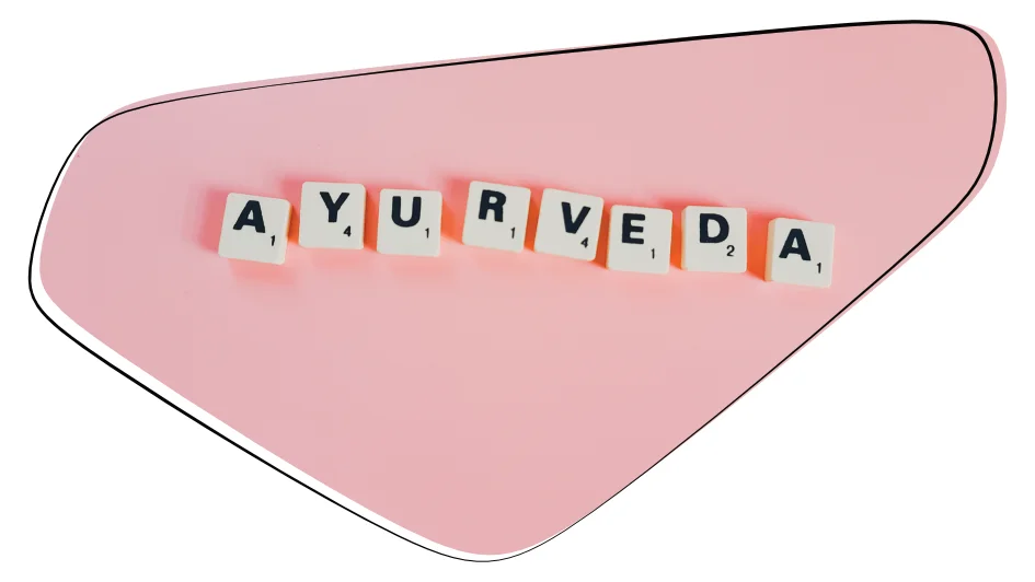 Ayurveda als Scrabble dargestellt